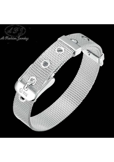 925 Şık Örgü Bileklik Gümüş, Şık Tarz