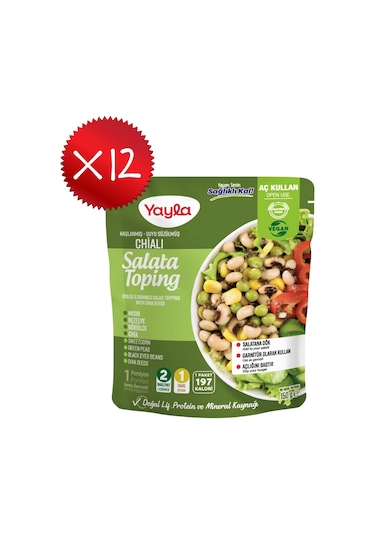 Yayla Haşlanmış Suyu Süzülmüş Chialı Salata Toping 150 Gr X12