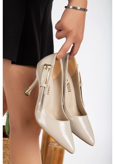 Lesia Bej Rugan Topuklu Ayakkabı Bej