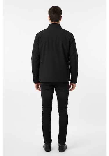 Erkek Büyük Beden Hakim Yaka Spor Mont 99547 Bbgl-st04878 Siyah