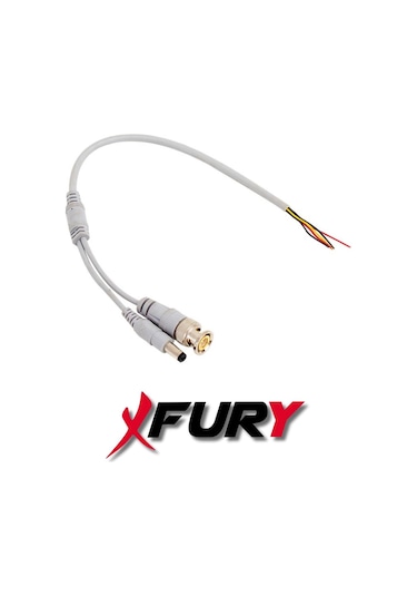 Fury 10 Adet A Kalite Kablolu Hazır Bnc + Dc Power Jack Kablolu Y Tipi Konnektör