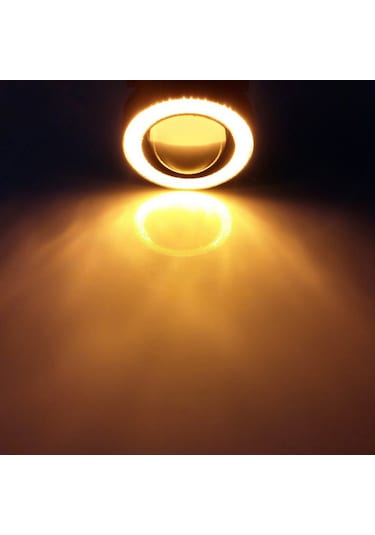 Fiat Doblo D4 Uyumlu, Universal Mercekli Led Angel Sis Farı, 76mm Turuncu Renk