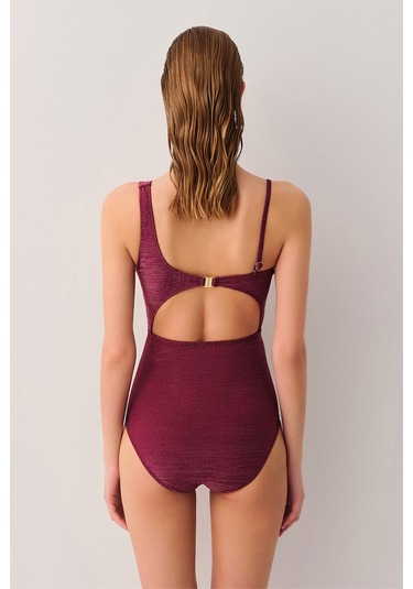 Suwen Jenny Tek Omuz Mayo Sb2549013891389 Parlak Mor