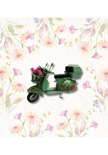 Klc Çiçekli Model Scooter Yeşil