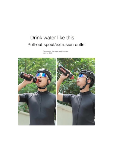 Rockbros Dcbt69Tb 750Ml Pp5 Su Şişesi Spor Bisiklet Sıkma Tipi Su Bardağı Bpa Içermez Fda Sertifikası Yok - Siyah