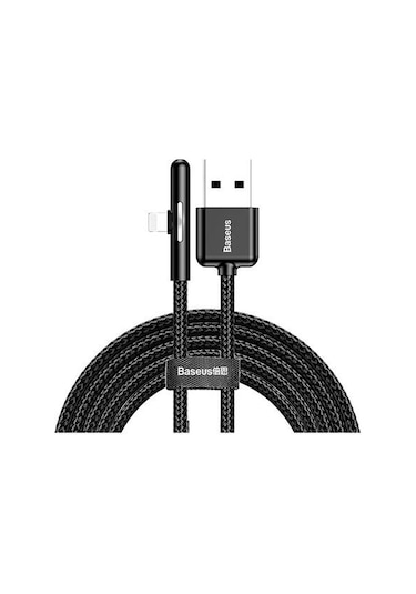 Baseus Apple iPhone Uyumlu Oyuncu Şarj USB Kablosu 2.4A 1mt Siyah CAL7C-A01