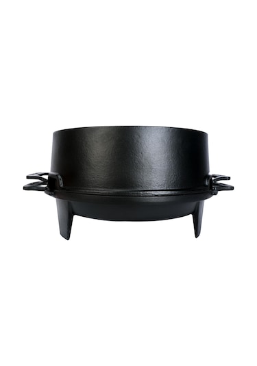 Lava Döküm Mangal Izgara Set Döküm Demir Ø 36cm - Siyah