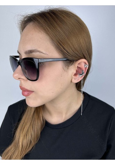 Ay Ve Yıldız Figürlü, Kore Tarzı Kıkırdak Vip Küpe 595, Gümüş Renk Gümüş