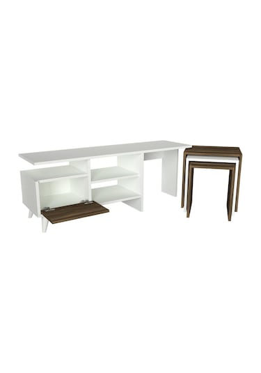 Dekorister Nature Tv Ünitesi Beyaz-Ceviz