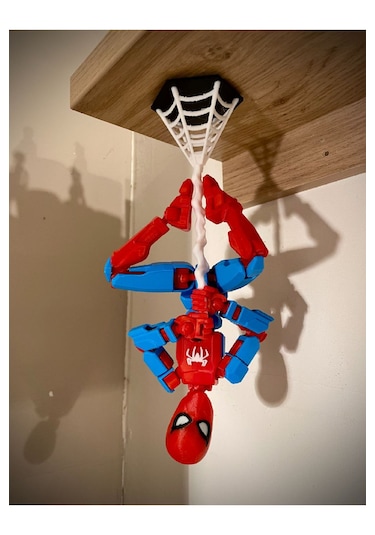 Ağda Asılı Örümcek Adam Eklemleri Hareketli 14 Cm Spiderman Dummy Figürü Çift Taraflı Bantlı Örümcek Adam