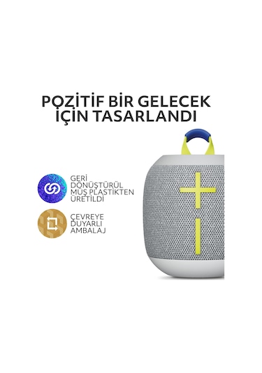 Ultimate Ears Wonderboom 4 Taşınabilir Su Geçirmez Bluetooth Hoparlör, Büyük Bas Ve 360 Derece Ses - Gri