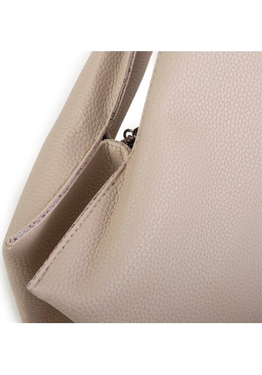 Nas 1271 Kadın Omuz Çantası Bej Baskılı Siyah