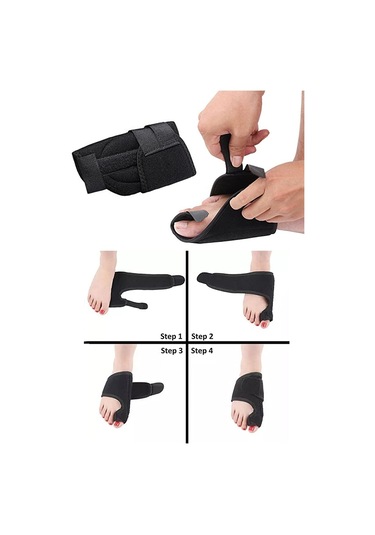 Halluks Gece Ateli Ayak Baş Parmak Kemik Çıkıntısı Düzeltici Siyah