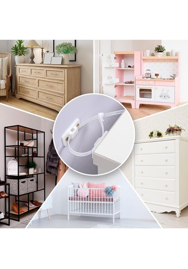 2 Adet Kolay Montaj Deprem Güvenlik Mobilya Dolap Düşme Engelleme Mobilya Sabitleyici Bebek Güvenlik Çok Renkli