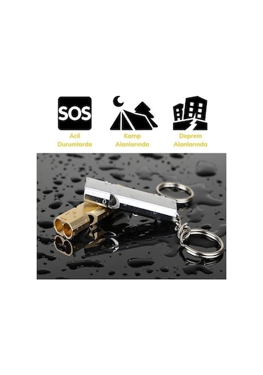 Ams Net Sos Acil İmdat Düdüğü Alüminyum Islık Anahtarlık Kamp Yürüyüş Aksesuar Araçları Gümüş