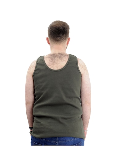 Mode Xl Büyük Beden Erkek Kolsuz Atlet 6341 Haki