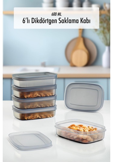 6 Adet Saklama Kabı & Kahvaltılık 600 Ml