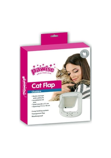 Pawise Kedi Kapısı Beyaz 23 x 26 CM