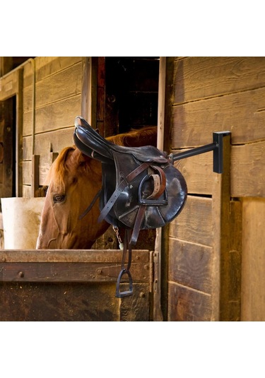 Homyl Taşınabilir Eyer Rafı Ahır Düzenleme Duvarlarına Veya Siyah