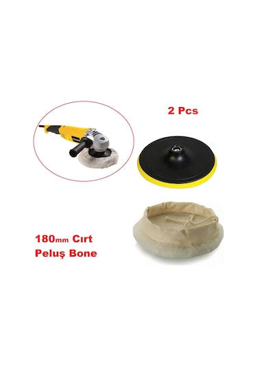 180mm Cırt Taban Peluş Bone Pasta Cila Seti Oto Araç Kaporta Boya N11.195