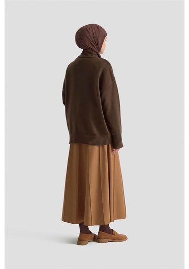 Armine Nakışlı Oversize Kazak 25kd6015 Acı Kahve Acı Kahve