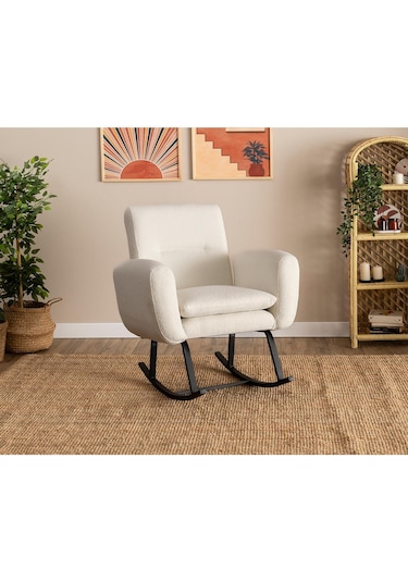 Pafu Kono Tv / Dinlenme / Baba / Emzirme Koltuğu Sallanan Sandalye - Teddy Beyaz