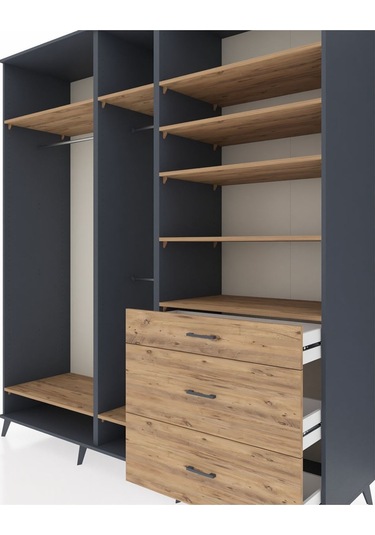 Kronos Dolap 9 Raflı 3 Çekmeceli 3 Askılı 220x59x243 Antrasit-çam/çam Atlas Çam/atlas Çam Kronos Dolap 9 Raflı 3 Çekmeceli 3 Askılı 220x59x243 Antrasit-çam/çam Atlas Çam/atlas Çam