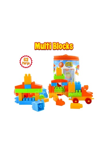 Dede - Multi Blocks 62 Parça Yapı Blokları Seti Eğitici Öğretici Oyuncak