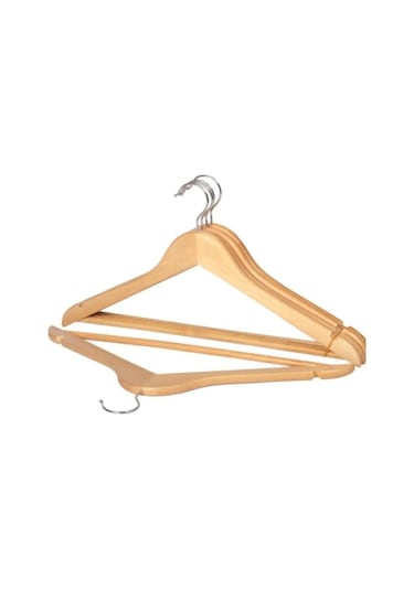 Ahşap Askı Kıyafet Ve Elbise Askısı 24 Adet 1. Cilalı Kahverengi