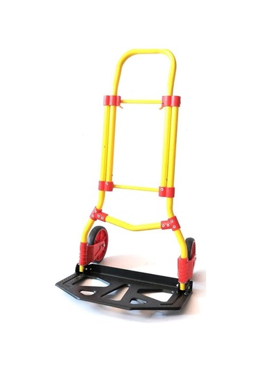 Balatlı Katlanabilir Portatif Paket Ve Koli Taşıma Arabası 90 Kg. Kapasiteli Sarı Ft90