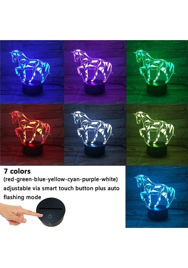 3d Optik İllüzyon Lambası Led Gece Lambası, Optik İllüzyonlar Gece