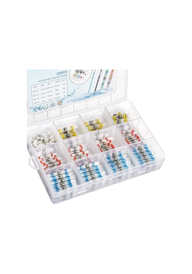 300pcs Lehim Konnektör Seti Su Geçirmez Ve Yalıtımlı Kablo Terminalleri