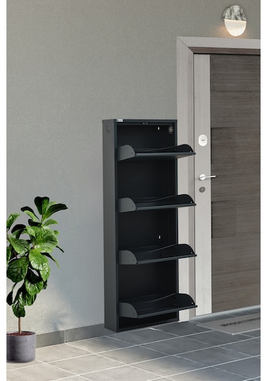 Arpelia 4'lü Metal Ayakkabılık Antrasit Antrasit