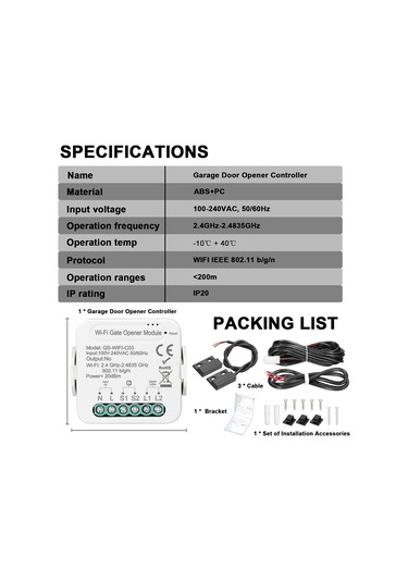 Symbee Tuya Uyumlu Akıllı Garaj Kapısı Kontrol Cihazı - Google Home Ve Alexa Destekli, Zamanlayıcı Ve Uzaktan Kumanda Özellikli