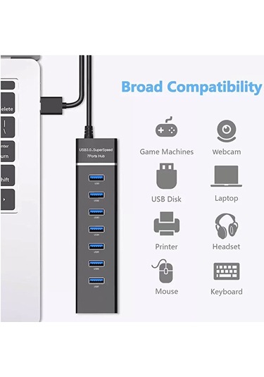 Usb 3.0 High Speed 7 Port Usb Çoklayıcı 5gbps Hub