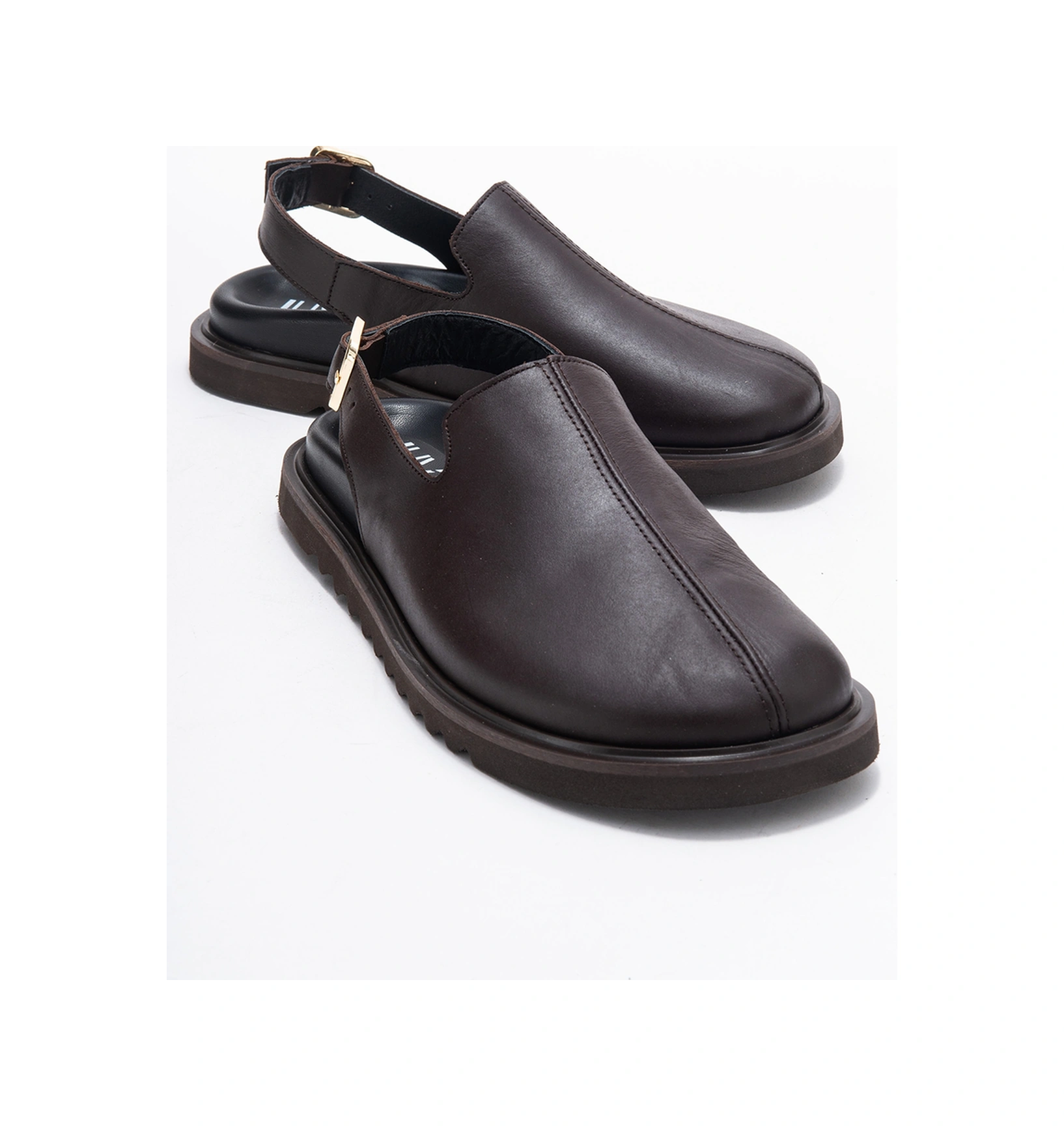 Laby Kahverengi Cilt Hakiki Deri Kadın Sandalet Kahverengi Deri