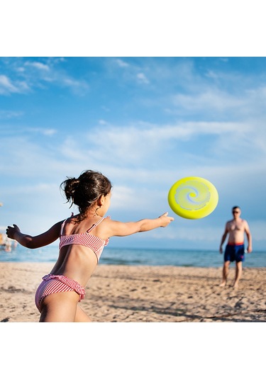 Konesam 110g Plastik Oynama Frisbee - Profesyonel Ve Yeni Oyuncular İçin Sarı Renkli 240mm Çaplı Uçan Disk