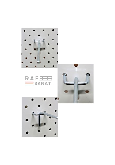 Fon Kancası Delikli Pano Kancası 15 Cm - Askı Kanca Raf Askısı Galvaniz