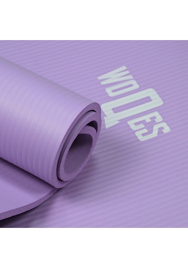 Woqes Konforlu Ve Kaymaz Nbr Yoga Matı 10 Mm Kalınlık Ekstra Destekli Ve Dayanıklı Tasarım Mor