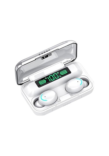 Qingmipy Beyaz Bluetooth 5.0 Kulak İçi Kulaklıklar, Akıllı Dokunmatik Kontrol, Pil Göstergeli 800mah Şarj Kutusu, Spor Ve Koşu İçin, Powerbank Özelliğiyle