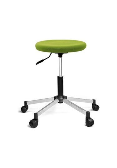 Türksit Tabure Dökme Sünger File Metalik Gri Boyalı Ayak Yeşil Yeşil