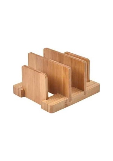 Tongxida Suntek Bambu Kesme Tahtası Rafı, Kap Tava Kapakları Ve Plakalar, Koyu Kahverengi Kahverengi