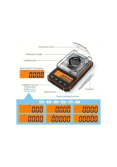 Fastbuy Challenger Turuncu Hassas Mini Terazi 0 001g Cımbızlı Lcd Laboratuvar Terazisi Turuncu