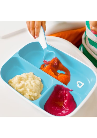 Munchkin Sıçrama Engelleciyi Bölmeli Tabak Yeşil/mavi Mavi - Yeşil