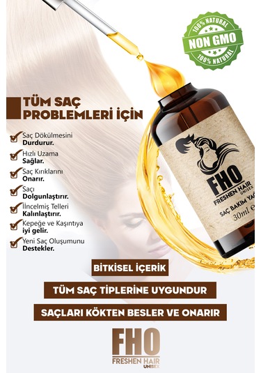 Freshen Hair Dökülme Karşıtı Bitkisel Saç Bakım Serumu 30 ML