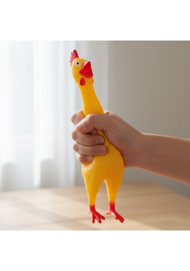 Runaway Ses Çıkaran Tavuk Kedi Köpek Oyuncağı 16 Cm