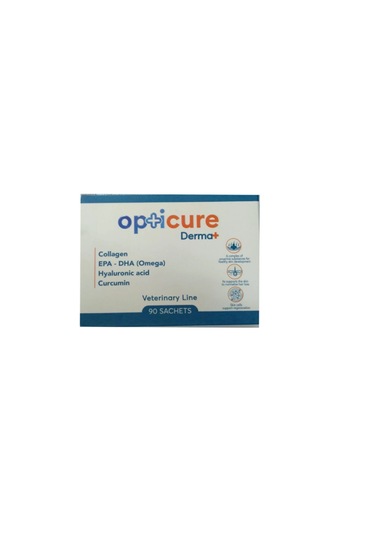 Opticure Derma+ Kedi Ve Köpek Deri Tüy Sağlığı Omega Kolajen Hyalüronik Asit Zerdeçal 90 Şase