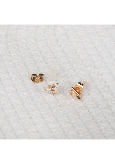 Lekka Design Kararmaz Çelik Lüks Kadın Mini Helikopter Küpe Altın