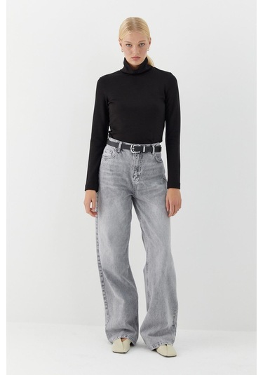 Balıkçı Yaka Uzun Kollu Body Siyah Siyah