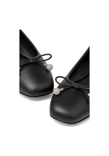 Jimmy Choo Inci Süslemeli Nappa Deri Babetler Siyah